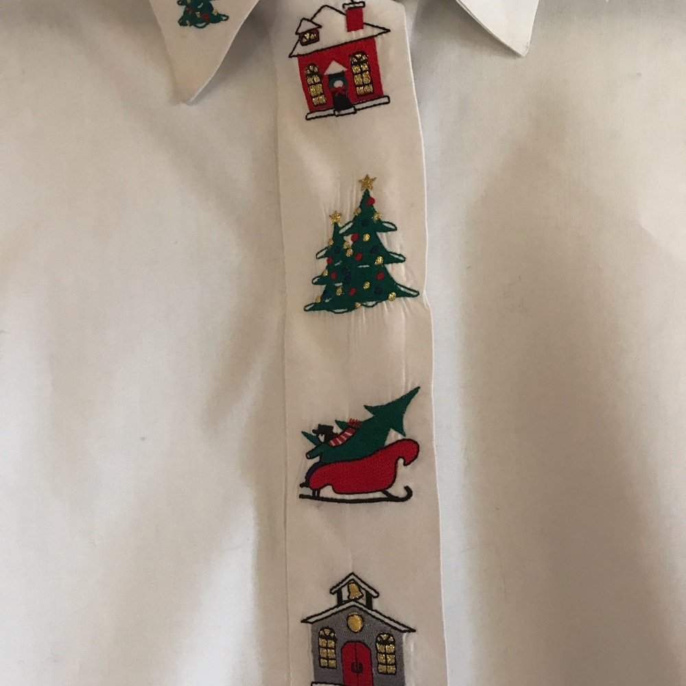 Vntg Nutcracker Christmas Button Down Size L - image 5